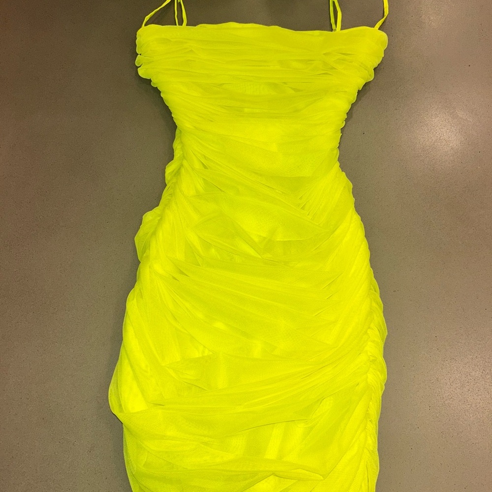 House of CB Neon Yellow Mini Dress